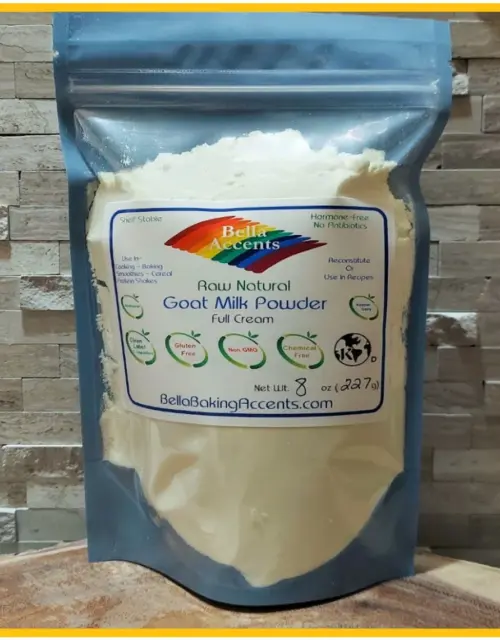 Full Cream Raw Goat Milk Powder 100% Pure Goat Milk - Clean Label 1 Ingredient - All Natural Hormone Free - Free Range Goats Dairy Powders 4oz.